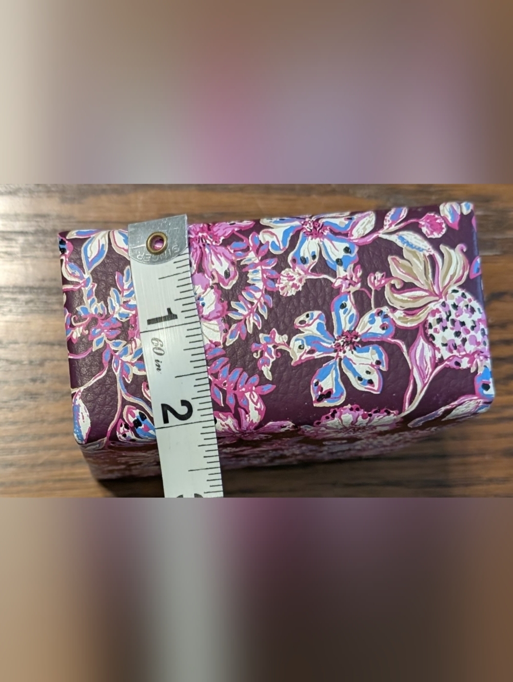 Lilly Pulitzer Floral Jewelry Travel Case in Plum Pink Blue - Picture 11 of 12